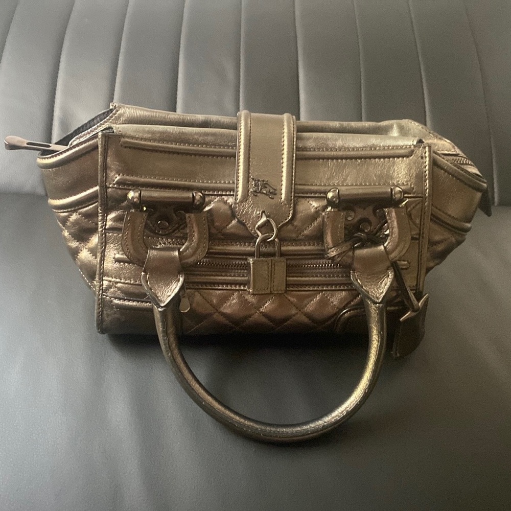 Burberry gunmetal handbag